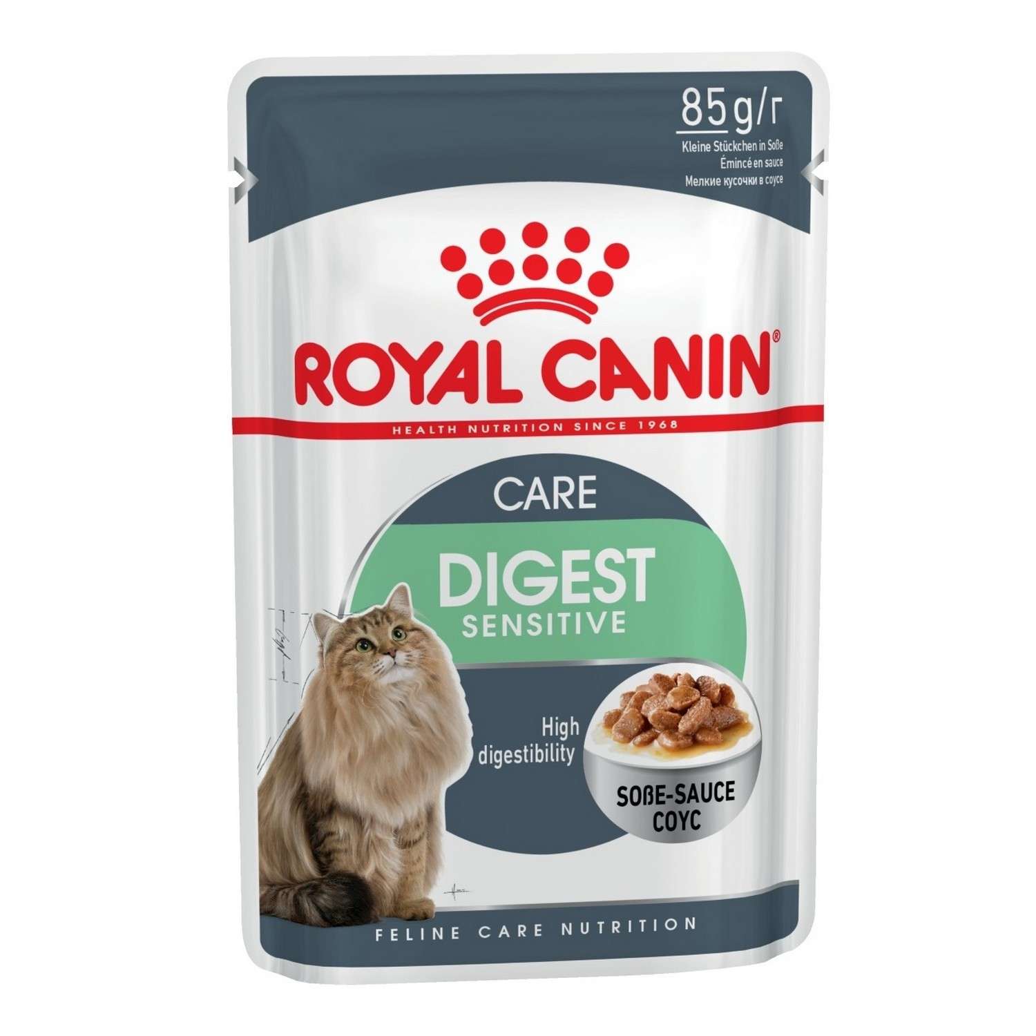 Корм влажный для кошек ROYAL CANIN Digest Sensitive 85г соус с чувствительным пищеварением пауч 77847 - фото 2