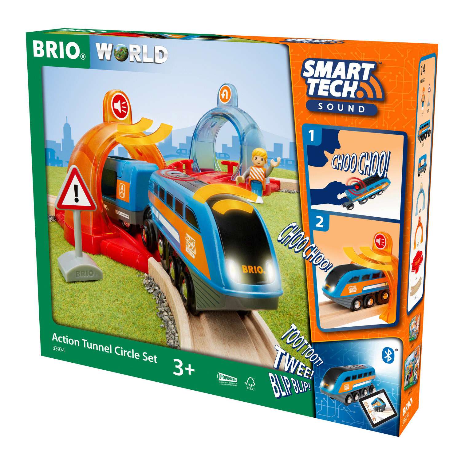 Игровой набор BRIO Smart Тech круговой с 2 тоннелями - фото 2