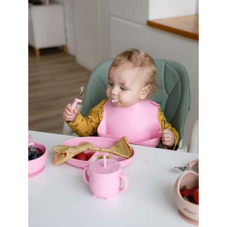 Набор столовых приборов Miyoumi для кормления вилка и ложка Baby pink