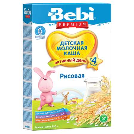 Каша Bebi молочная рисовая 250 г с 4 месяцев