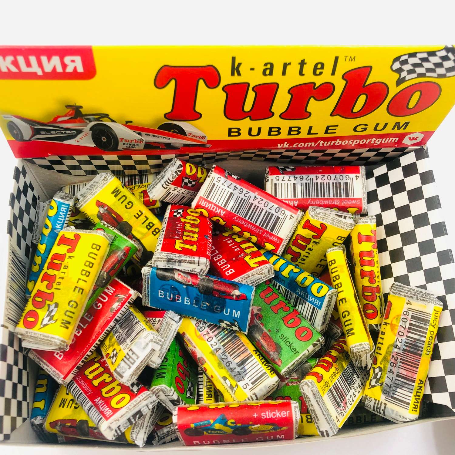 Жевательная резинка Turbo Турбо Блок 100 шт по 4.5 гр с наклейками-картинками машин и их техническим описанием - фото 5