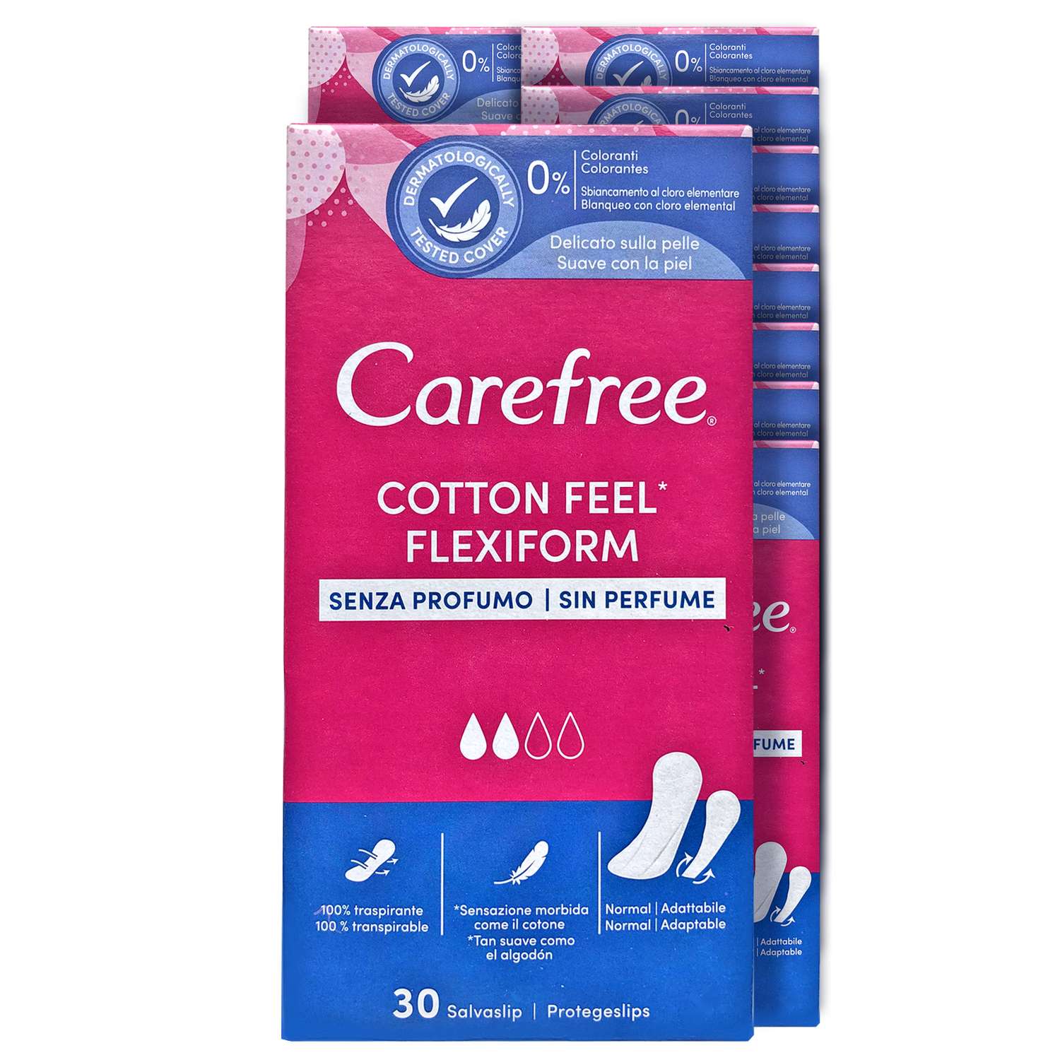 Прокладки гигиенические Carefree ежедневные 30 шт х 10 упаковок Feel Flexiform - фото 1