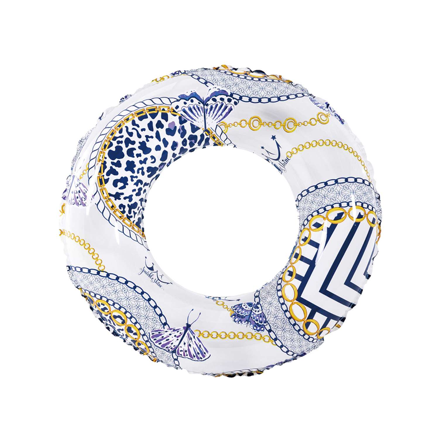 Надувной круг для плавания Jilong Бабочки 90 см синий - фото 1