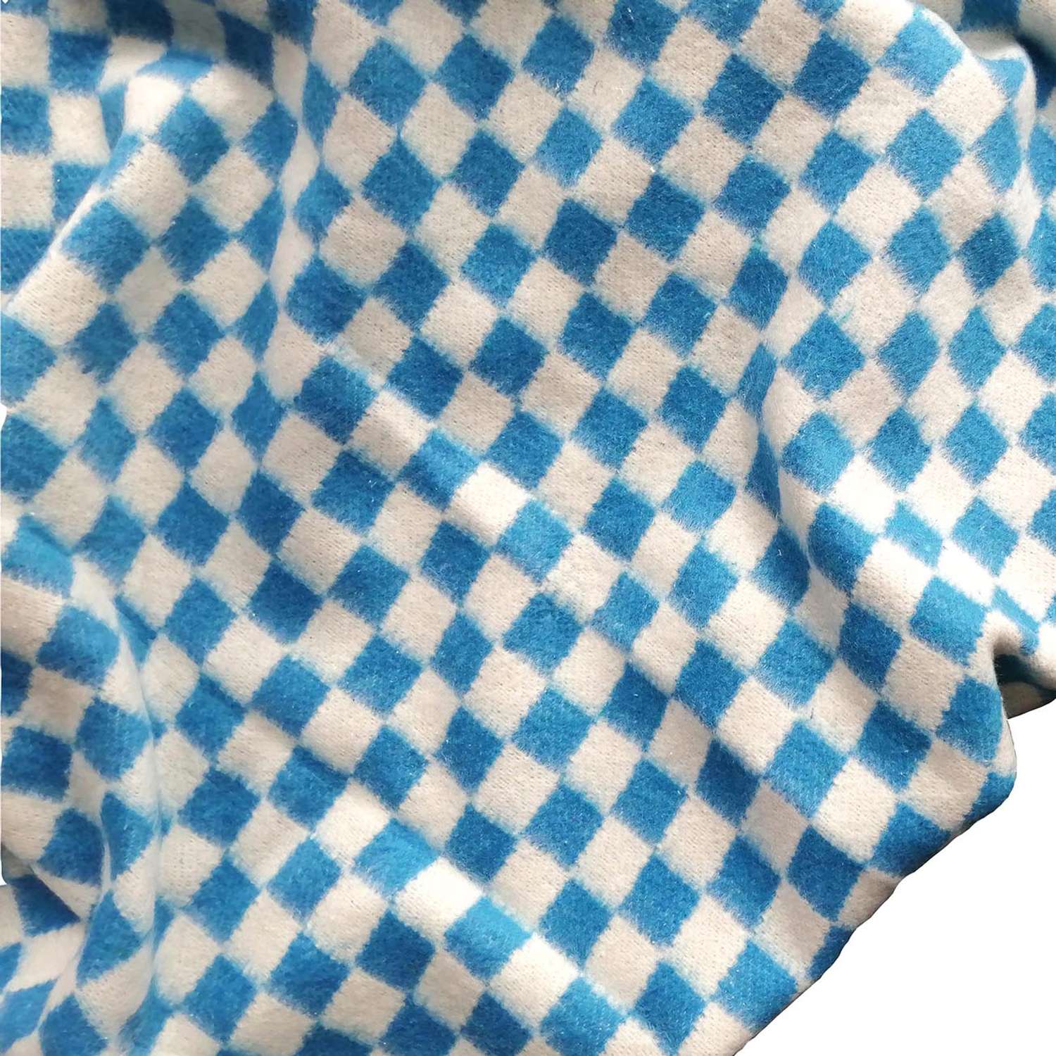 Одеяло байковое Суконная фабрика г. Шуя 140х205 рисунок клетка голубой - фото 2