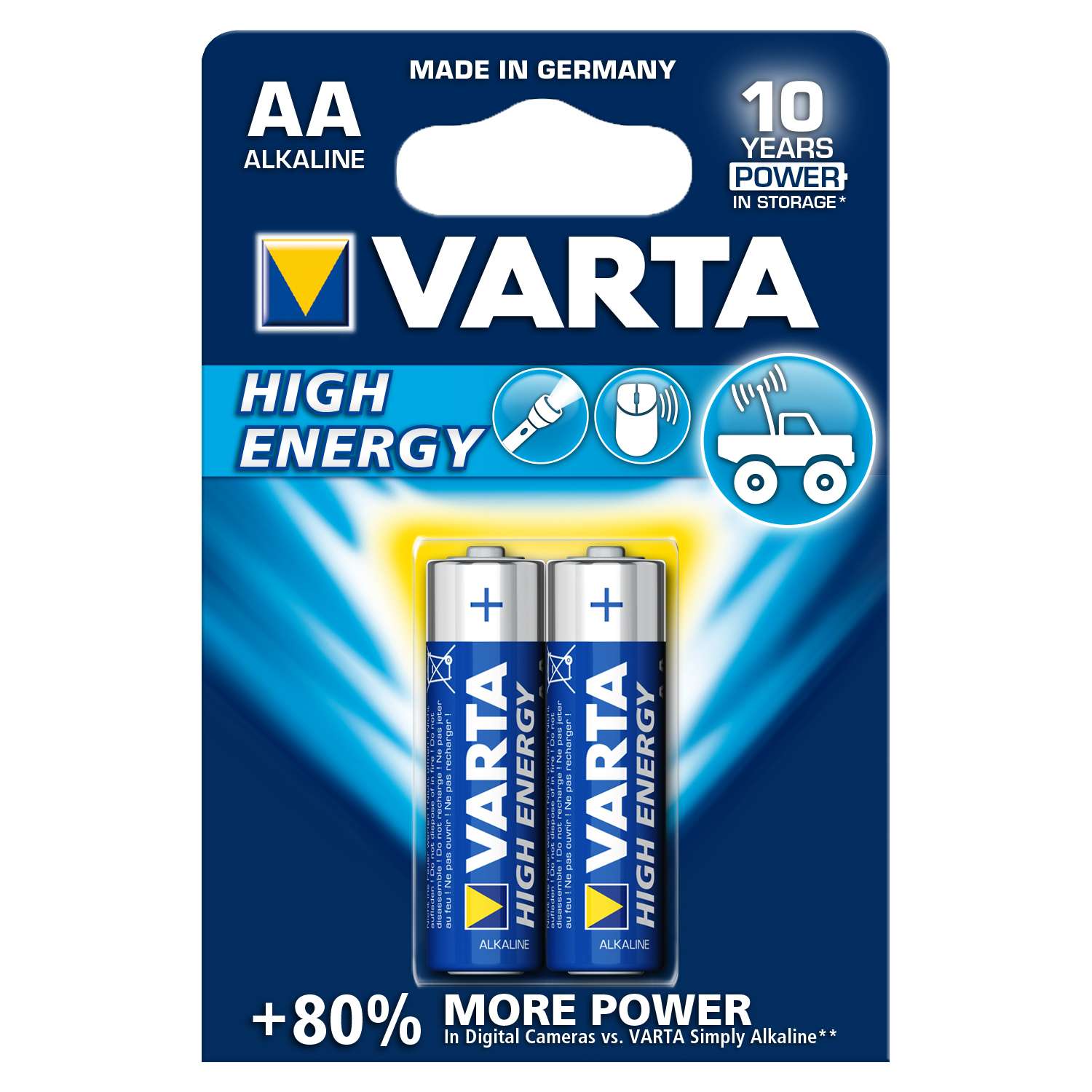 Батарейка Varta High Energy Mignon 1.5V - LR6/ AA 2шт - фото 1