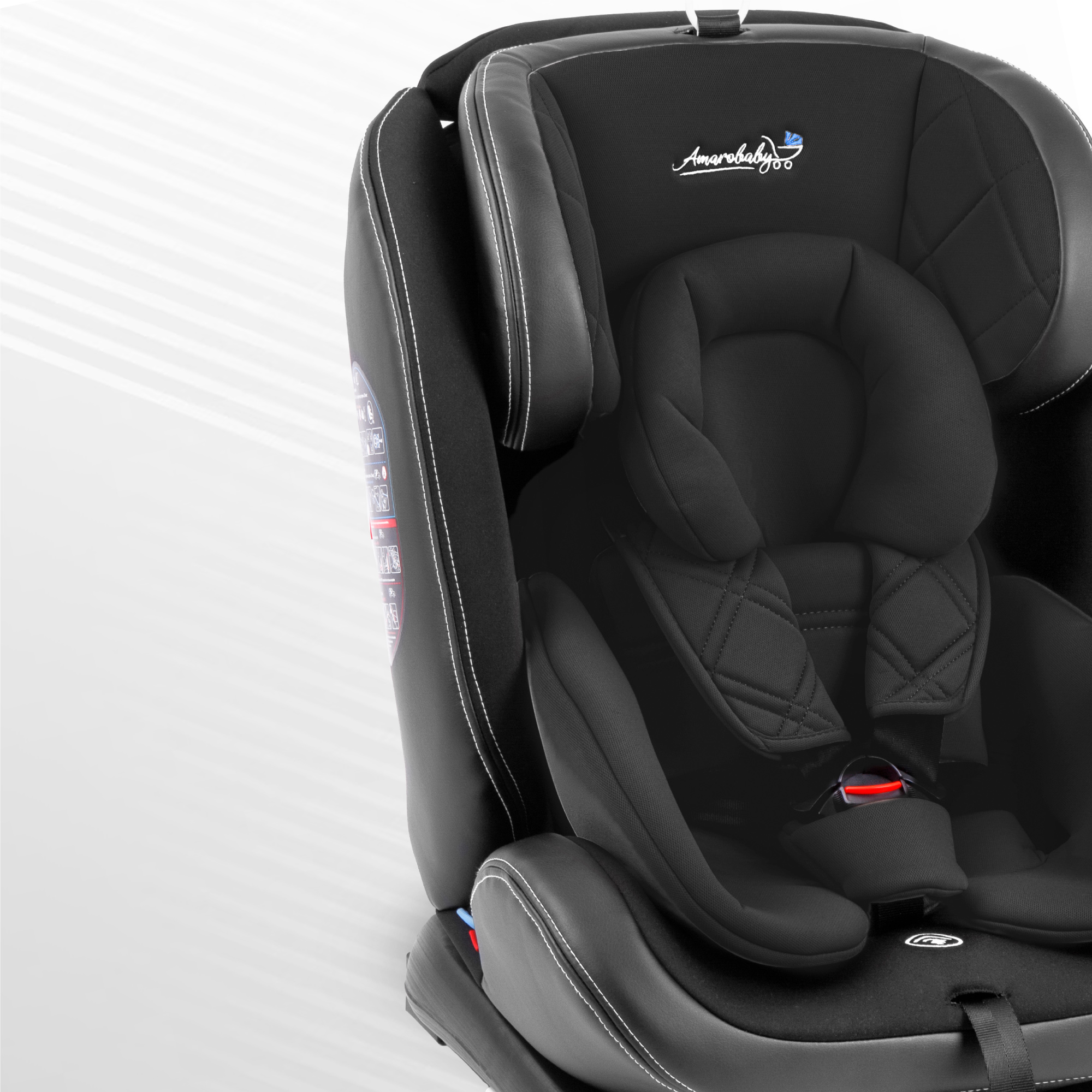 Автокресло детское AmaroBaby ST-3 Isofix класс D группа 0+ 1 2 3 черный - фото 21