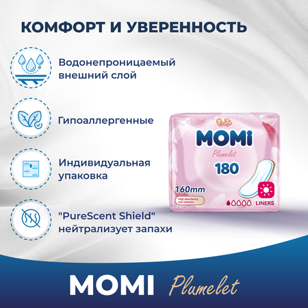 Гигиенические прокладки Momi Ежедневные 16 см 180 шт