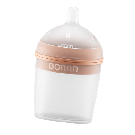 Бутылочка антиколиковая BORRN Baby Feeding Bottle 150 мл оранжевая