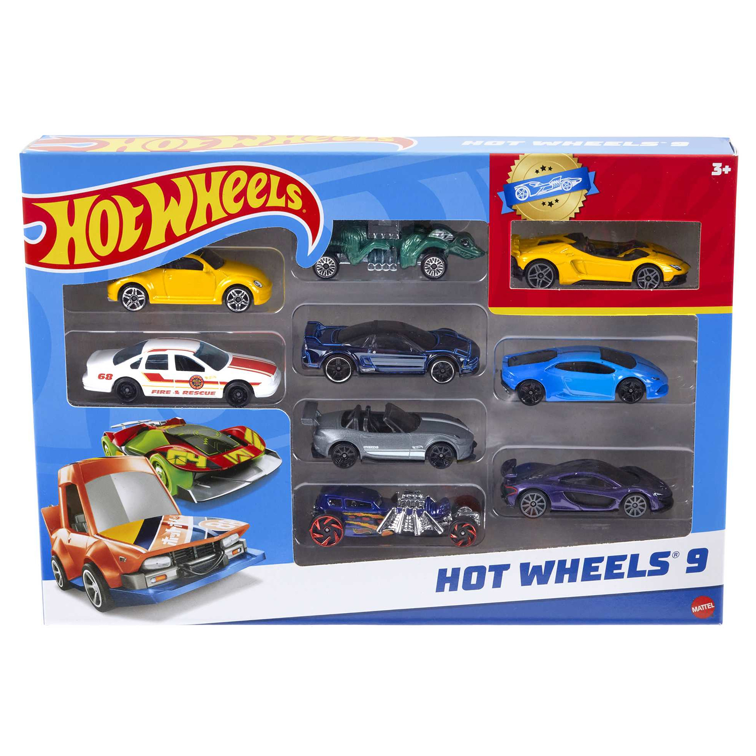 Машинки Hot Wheels Набор из 9 игрушечных машинок в ассортименте серия Basic X6999 - фото 6