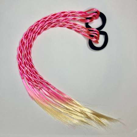 Резинки-пряди BalaToys цветные с косичками из искусственных волос 2 шт
