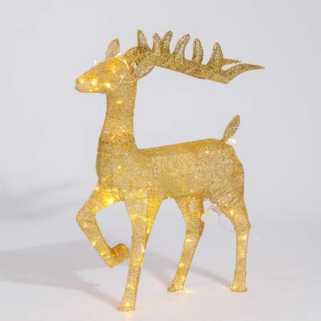 Фигура декоративная BABY STYLE Олень золотистый проволочный LED теплый белый свет 80 см