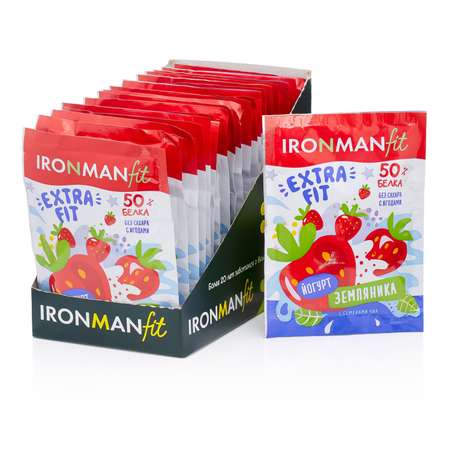 Белковый коктейль IronMan Extra-Fit йогурт-земляника 20*25 г