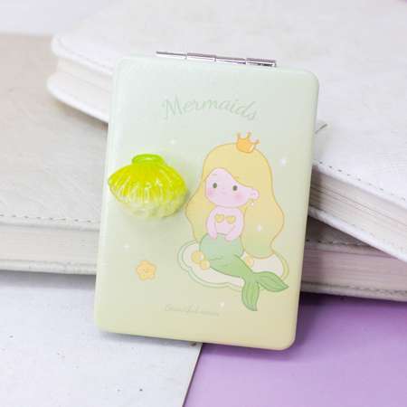 Зеркало карманное iLikeGift Mermaids green с увеличением