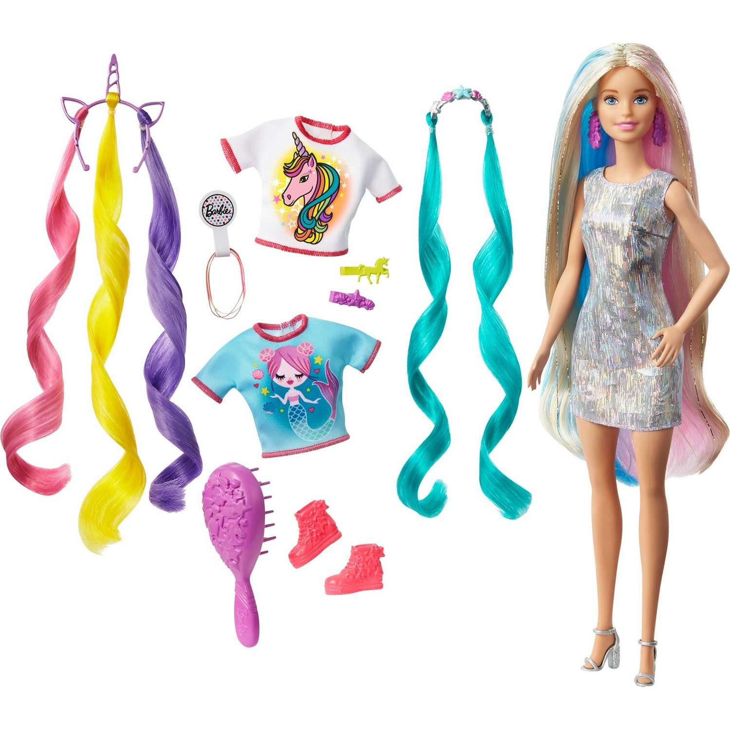 Кукла Barbie Радужные волосы GHN04 GHN04 - фото 1