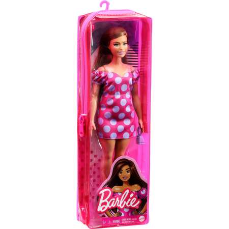 Кукла Barbie Игра с модой в розовом платье в горох GRB62