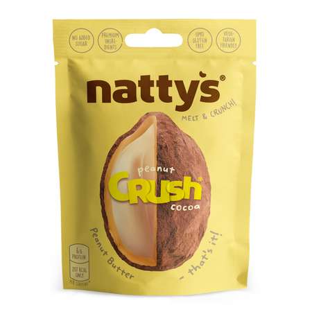 Драже ореховое Nattys CRUSH Peanut с арахисом в арахисовой пасте и какао 35 гр