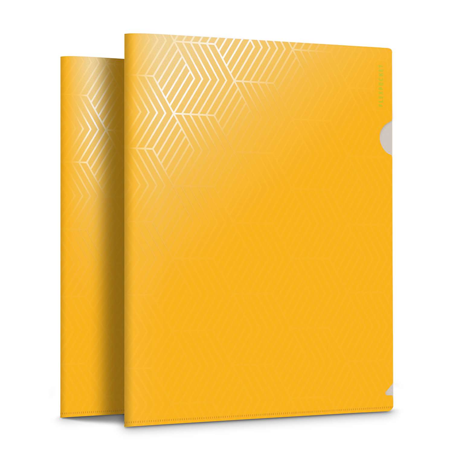 Папка-уголок для документов Flexpocket канцелярская желтого цвета в комплекте 2 шт - фото 1