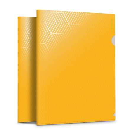 Папка-уголок для документов Flexpocket канцелярская желтого цвета в комплекте 2 шт