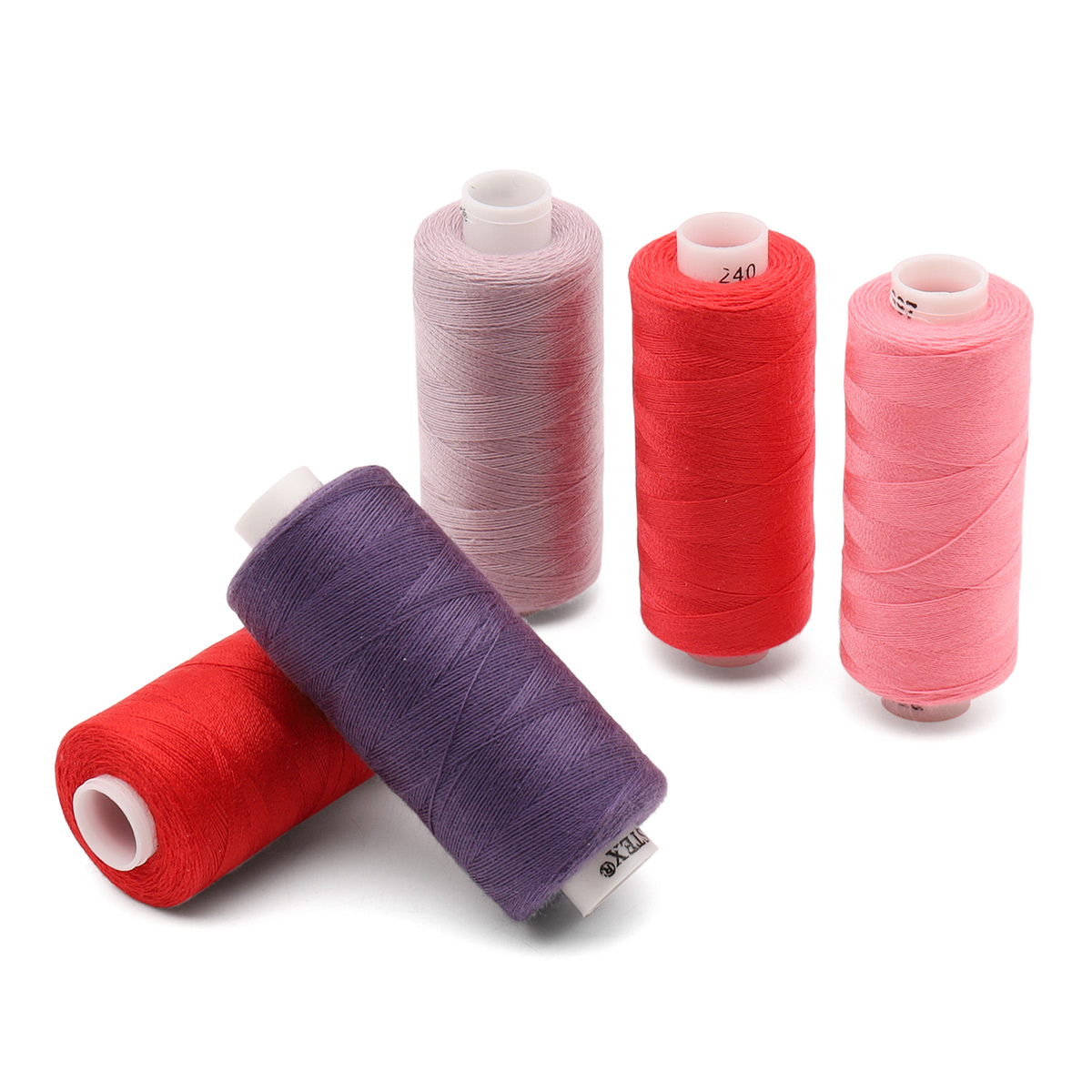 Набор ниток Bestex для шитья трикотажа ткани легкой и средней плотности 40/2 Красно - сиреневые 400 ярд 10 шт - фото 2