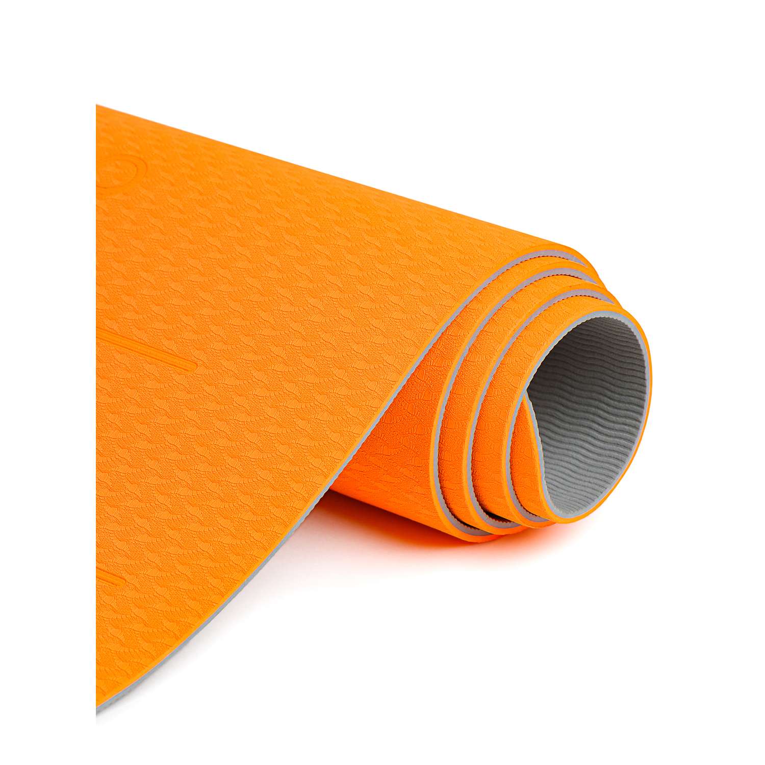 Коврик для йоги и фитнеса Hamsa Yoga TPE 183х61х0.6 см оранжевый - фото 5
