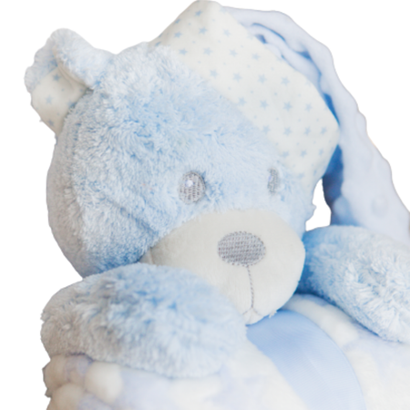 Плед с игрушкой Funny Bears Мишка голубой 75х100 см