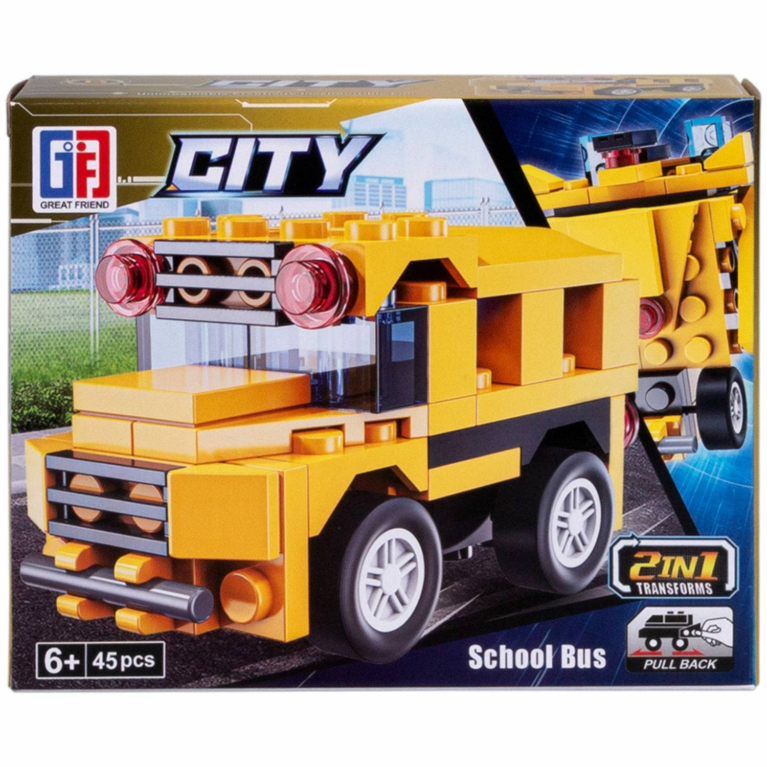 Конструктор 1TOY Blockformers Городские службы Школьный автобус желтый - фото 2