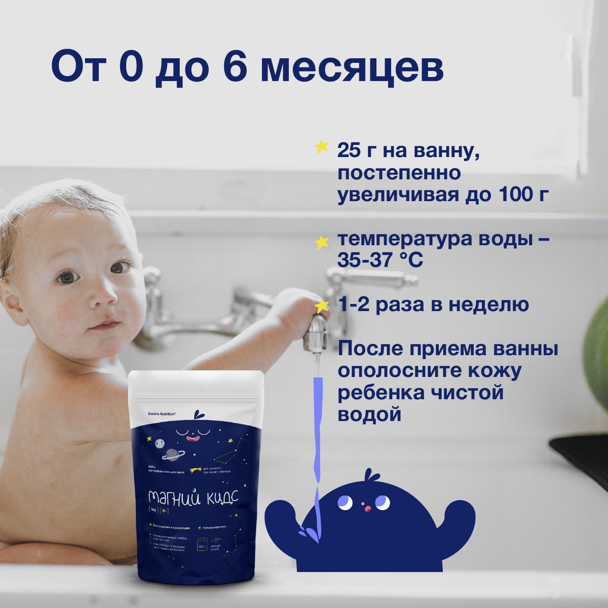 Соль для ванн Elentra Nutrition Магний Kids 800 г - фото 5