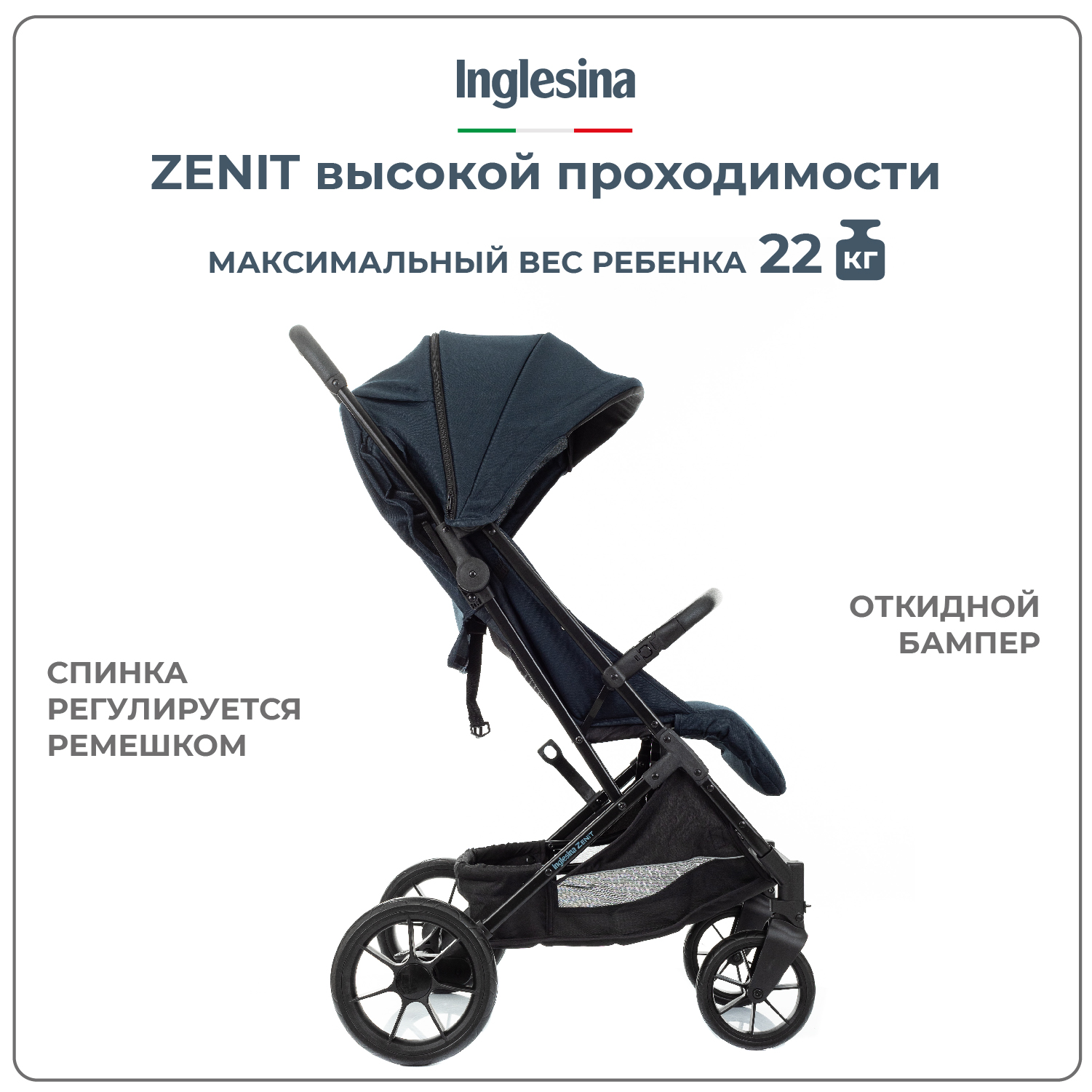 Прогулочная коляска Inglesina Zenit Navy - фото 6