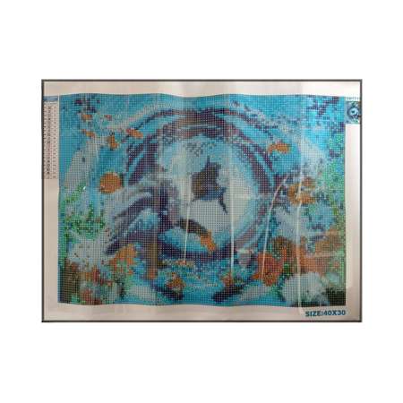 Алмазная мозаика Seichi Дельфины с рыбками 30х40 см
