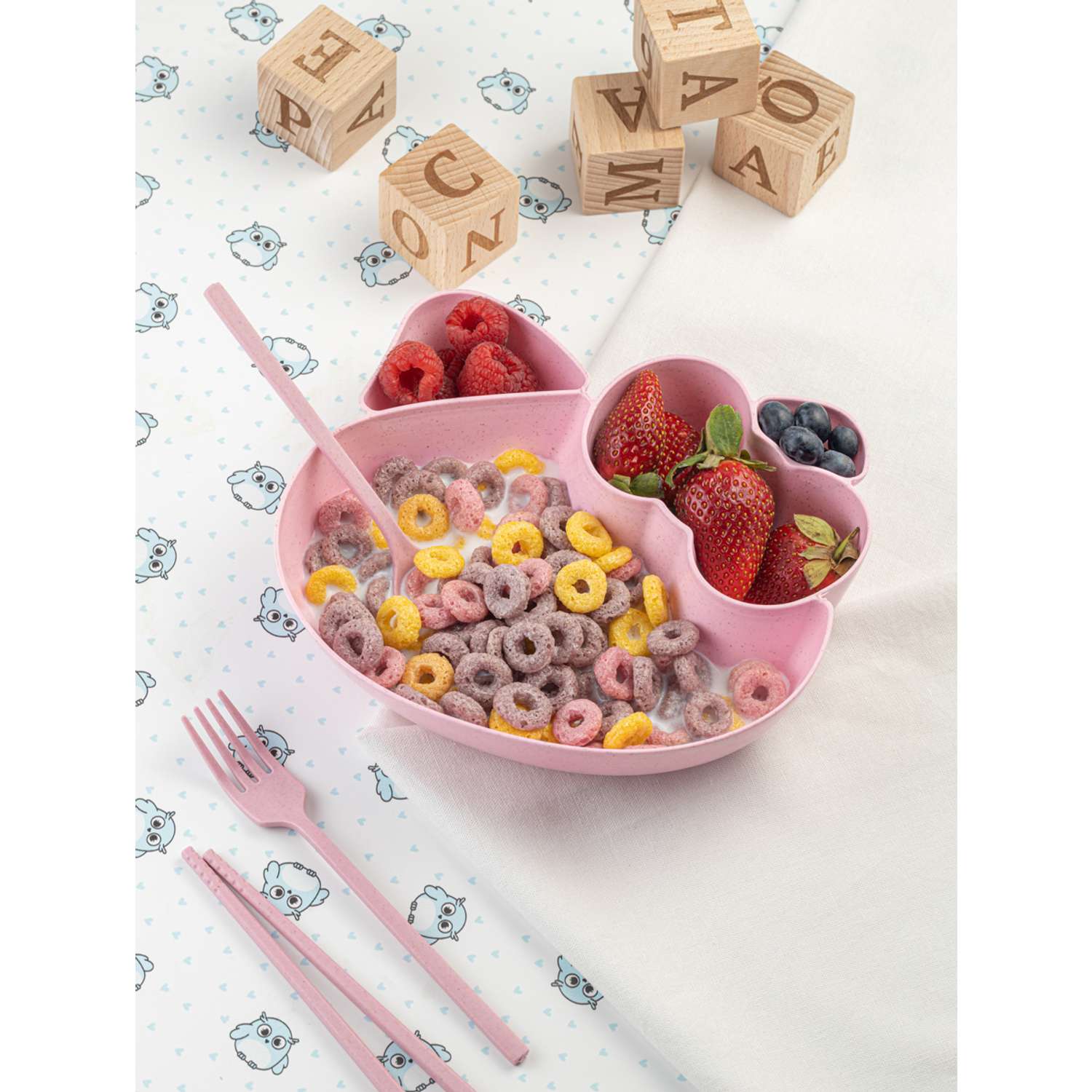 Набор детской посуды Добрый Филин Кошечка розовая 4 предмета - фото 7