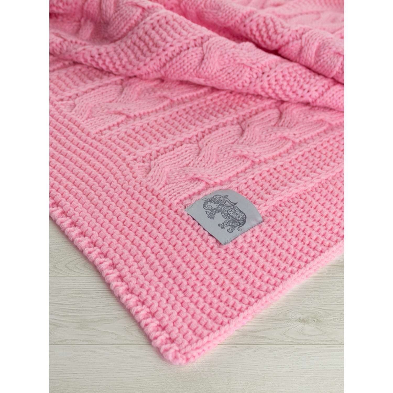 Плед-покрывало детский вязаный WARM WHIFF D-07 розовый на выписку в коляску в кроватку 90x110 - фото 2