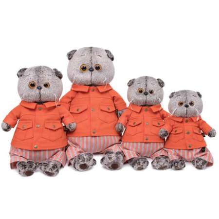 Мягкая игрушка BUDI BASA Кот Басик в оранжевой куртке и штанах 25 см BB011