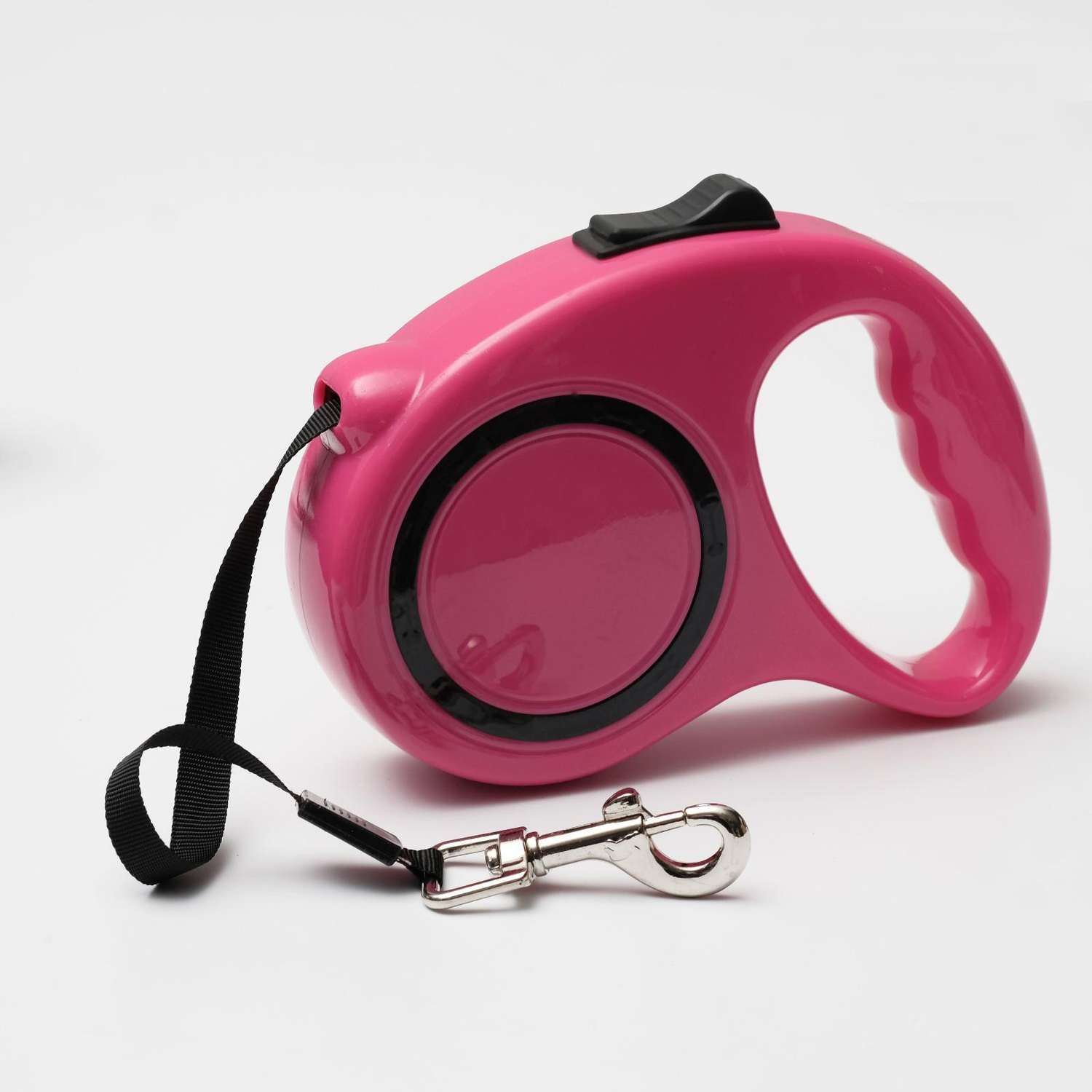 Рулетка для собак Пижон эргономичная 5 м до 15 кг розовая - фото 1