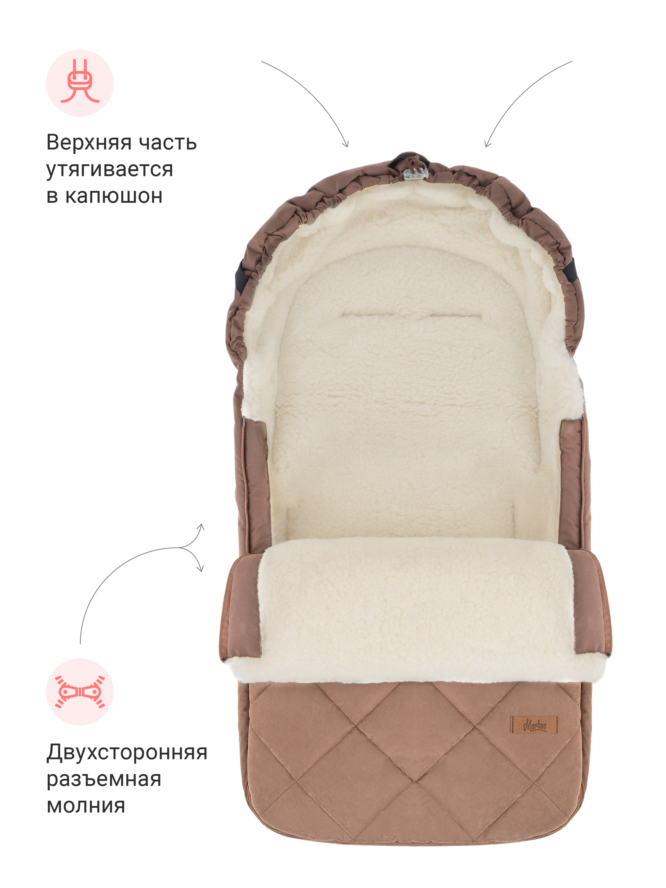 Зимний конверт в коляску Markus Quilt KQUHB22 - фото 3