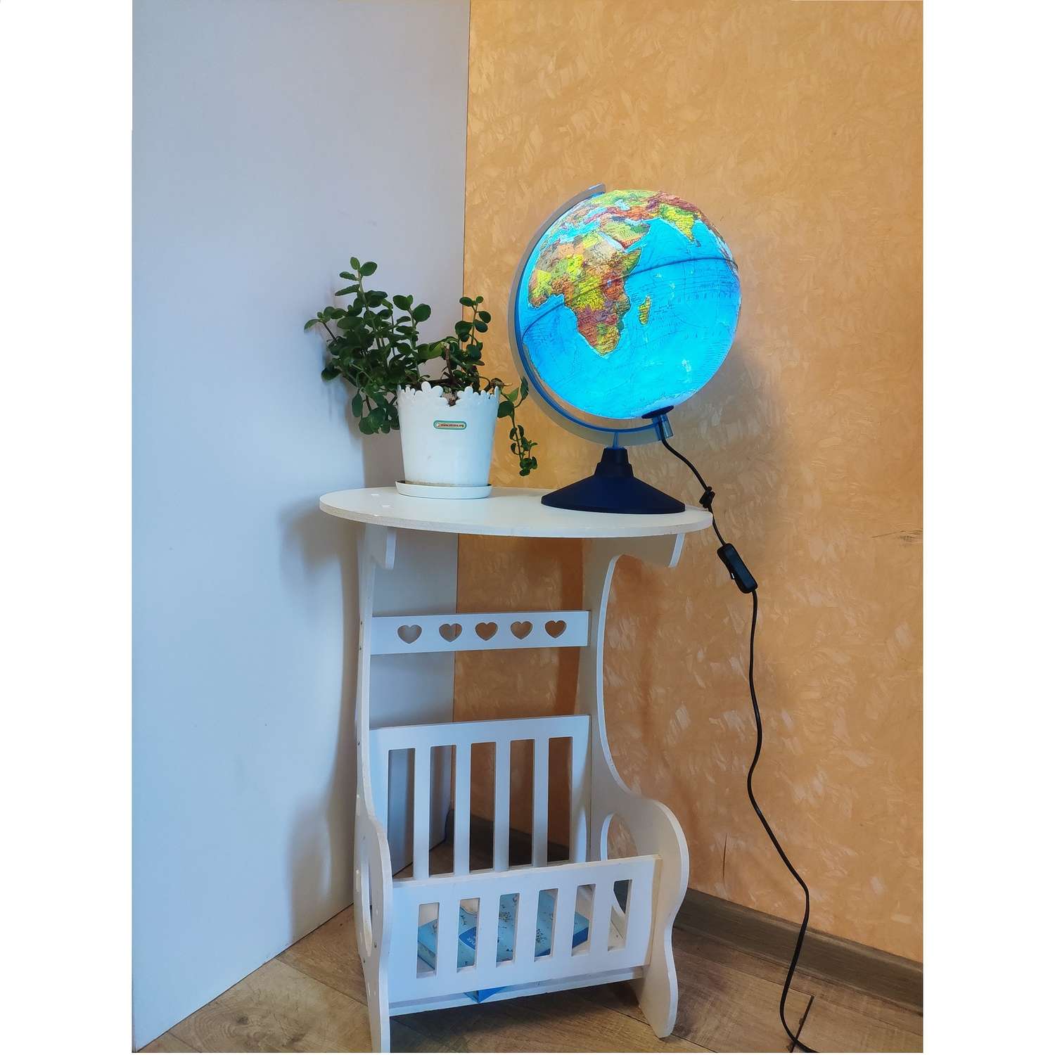Глобус Globen Земли рельефный с LED-подсветкой диаметр 25 см + Карта складная Мир и Россия - фото 7