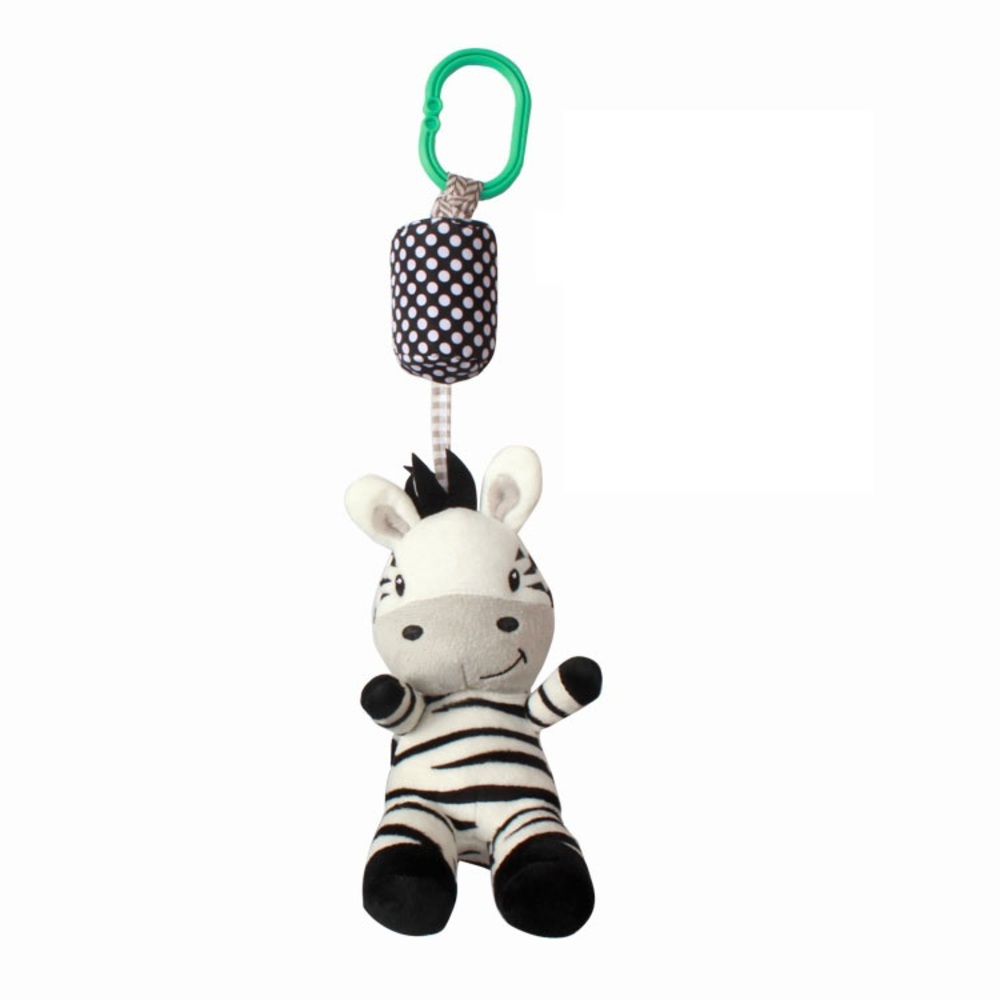 Развивающая игрушка погремушка FergoKids подвесная черно-белая Зебра для новорожденных малышей мальчиков и девочек на коляску от 0+ - фото 1