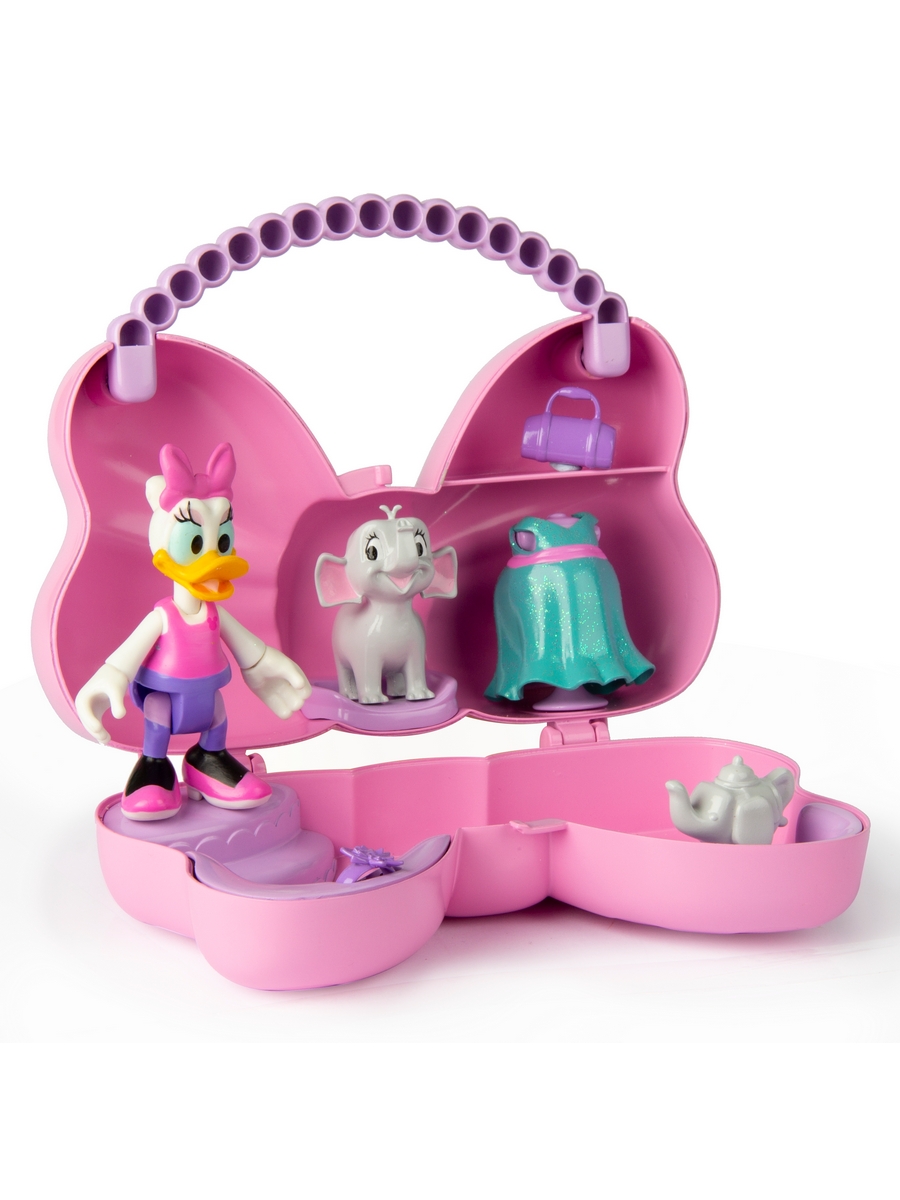 Игровой набор Disney Минни: Новый образ с питомцем (фигурка 12 см в сумочке 16х13 см светло-розовый) - фото 5