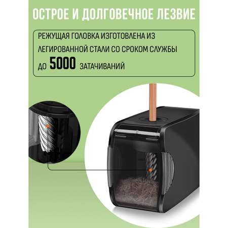 Точилка электрическая Orange Peel 1 отверстие с контейнером X2 цвет черный