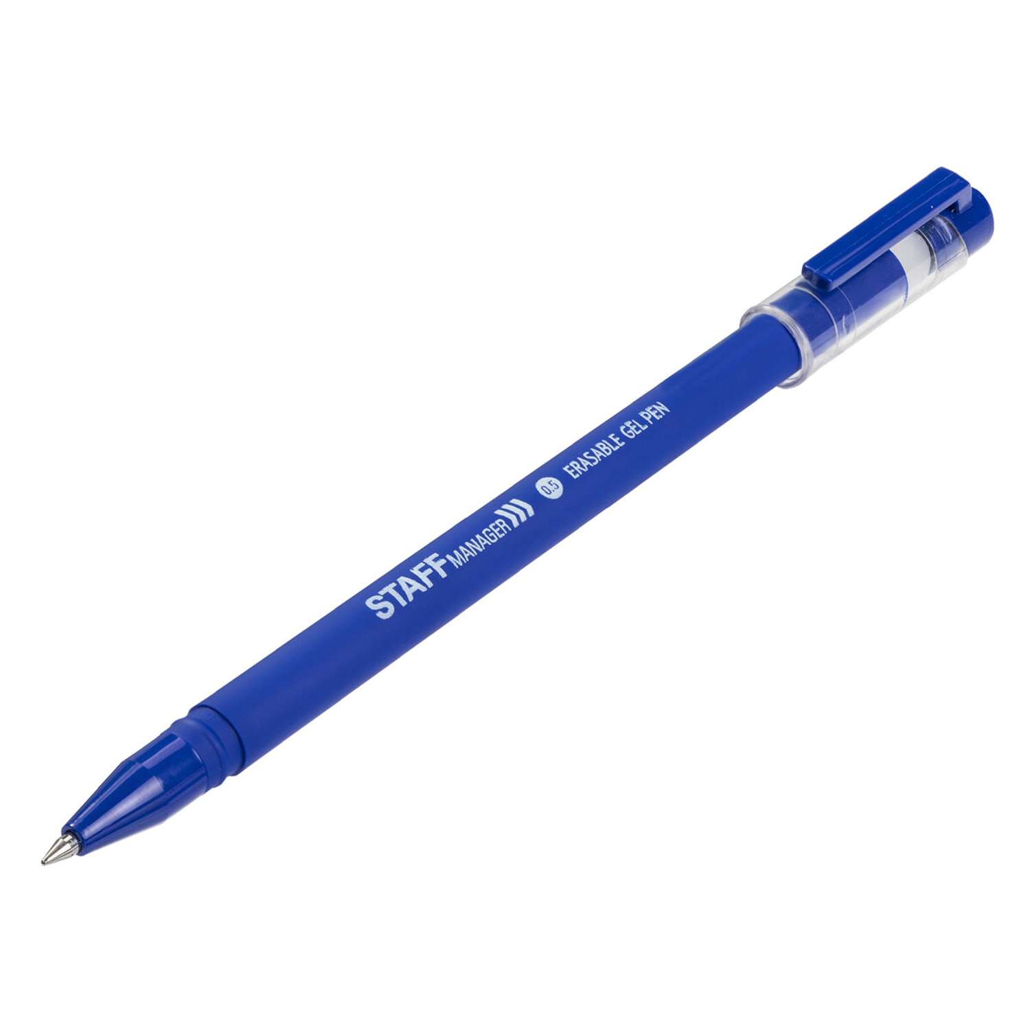 Ручка гелевая Staff стираемая Manager синяя + 5 сменных стержней - фото 8