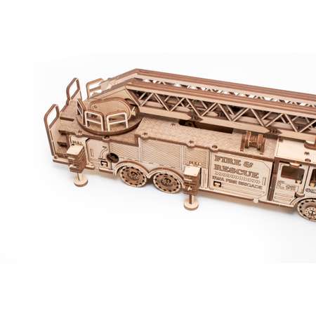 Деревянный конструктор 3D Eco Wood Art Пожарная машина с лестницей