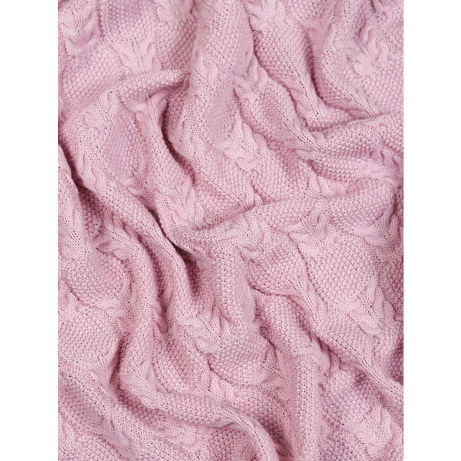 Плед-покрывало детский вязаный WARM WHIFF D-42 розовый на выписку в кроватку 90x110 - фото 3