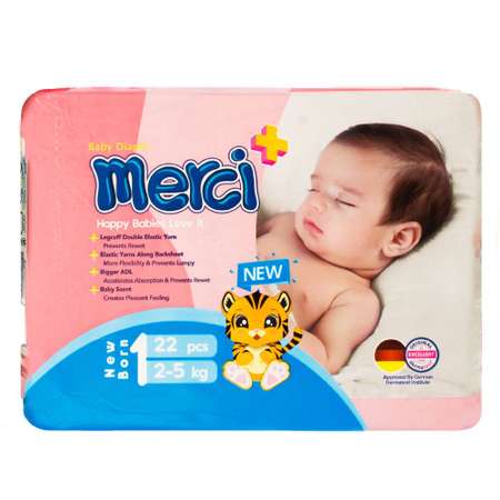 Подгузники Merci 1 2-5 кг 22 шт