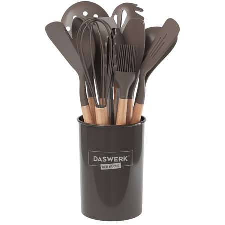 Набор кухонных принадлежностей DASWERK силиконовые с деревянными ручками 12 в 1