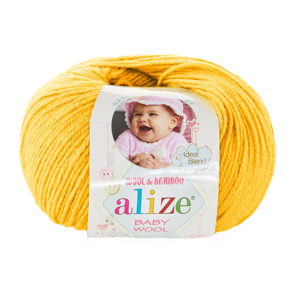 Пряжа для вязания Alize baby wool бамбук шерсть акрил мягкая 50 гр 175 м 548 цыпленок 10 мотков - фото 3