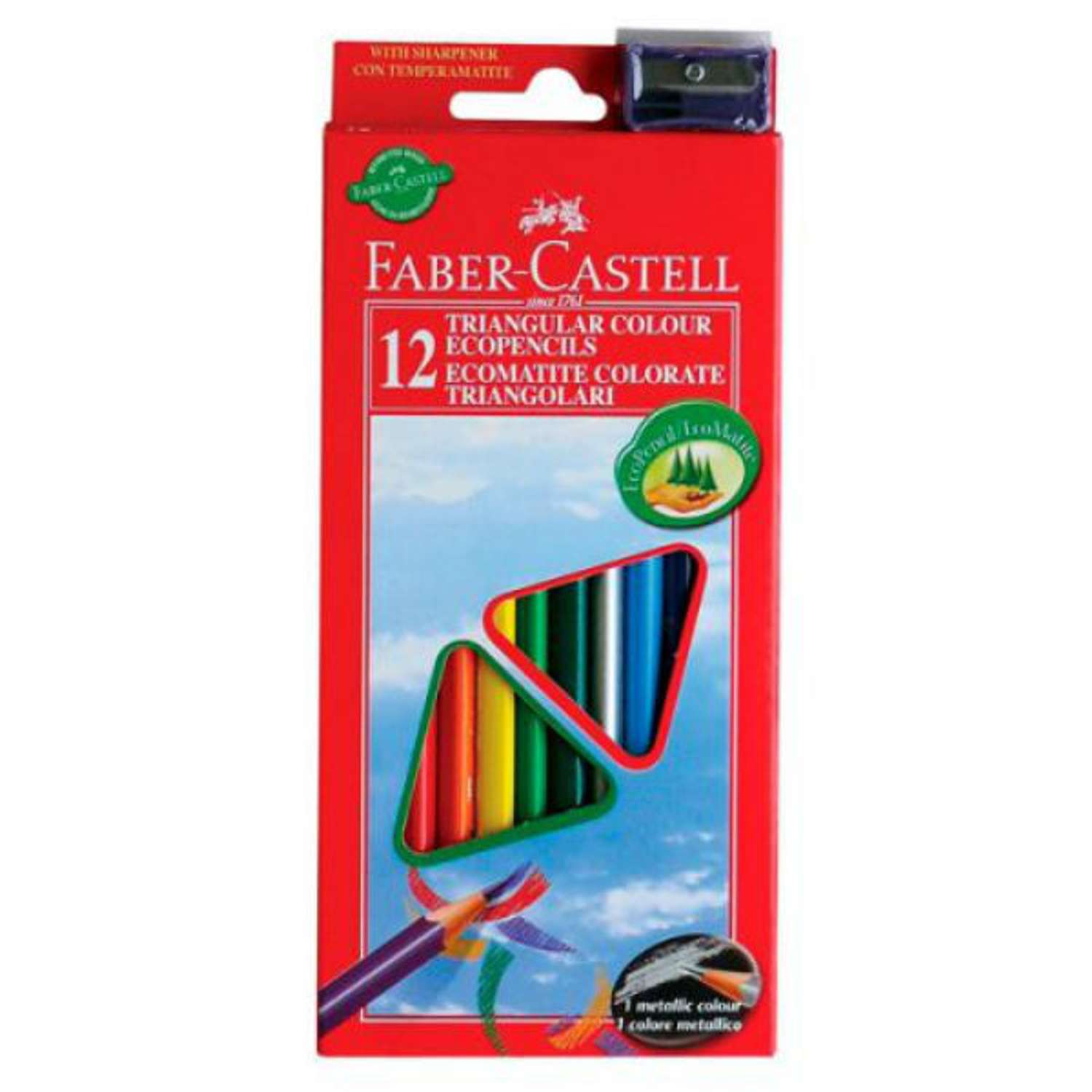 Карандаши цветные Faber Castell Eco с точилкой 12шт 120523 - фото 1