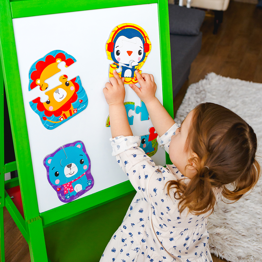 Набор пазлов Vladi Toys мягкие магнитные Baby puzzle Fisher-Price Лев и слоник 2 картинки 7 элементов - фото 4