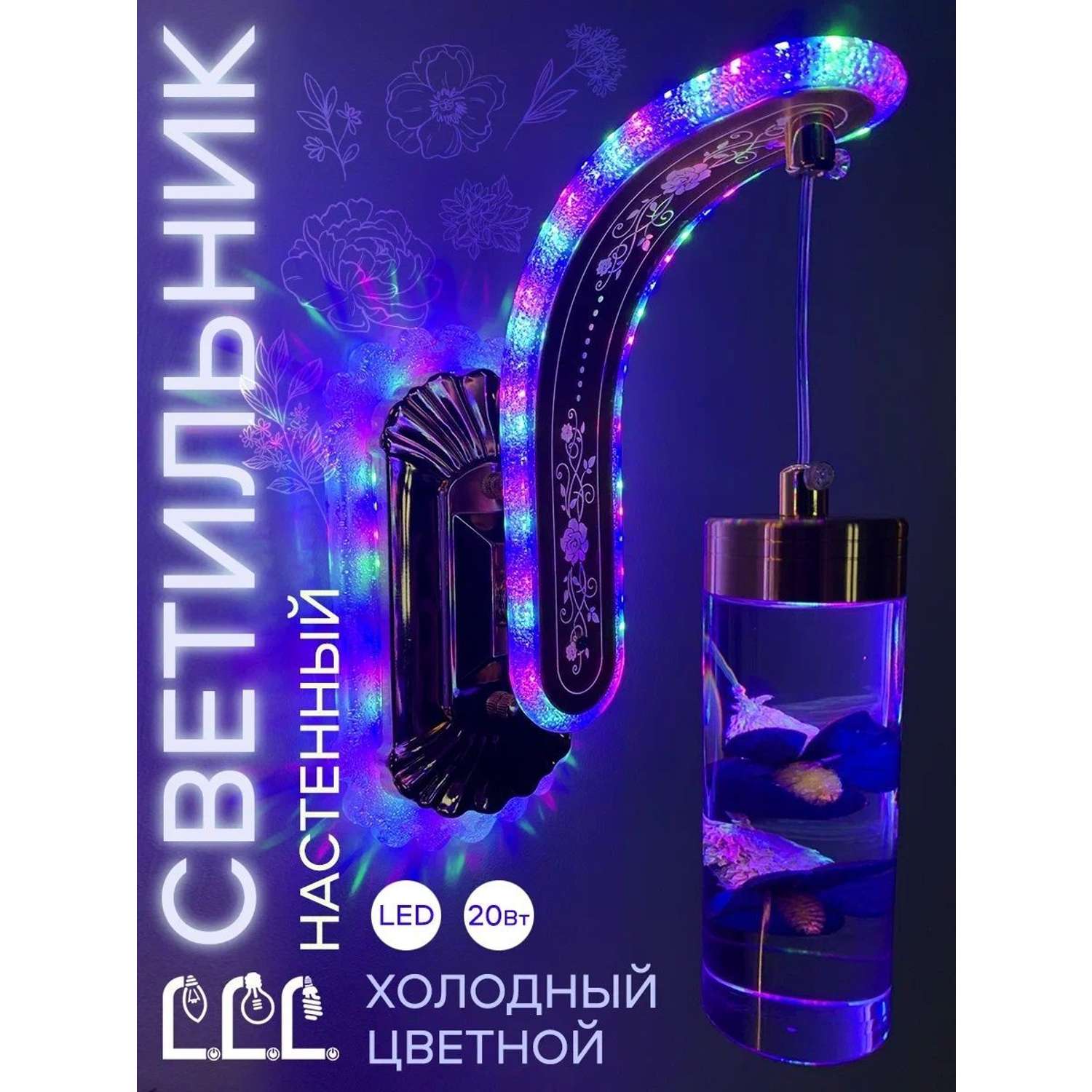 Светильник настенный LLL Бра кристалл синий FX6023 - фото 3