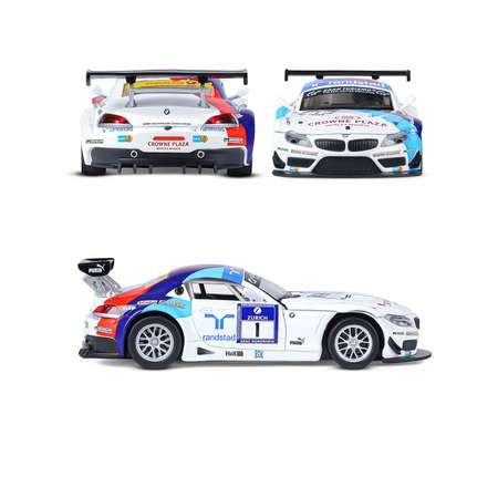 Машинка металлическая АВТОпанорама игрушка детская BMW Z4 GT3 1:32 белый