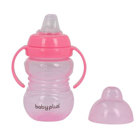 Бутылочка для кормления Baby Plus с ручками и соской BP5076-C 275 мл розовая