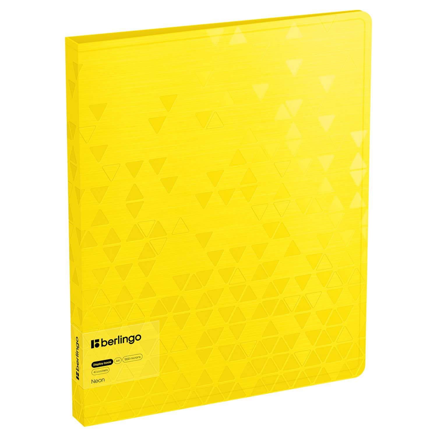 Папка с 40 вкладышами Berlingo Neon желтый неон - фото 1